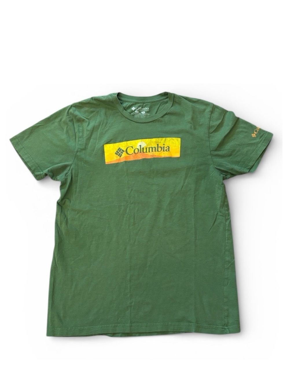 Columbia Retro Green Sunrise Short Sleeve Tee Shirt Size‎ M